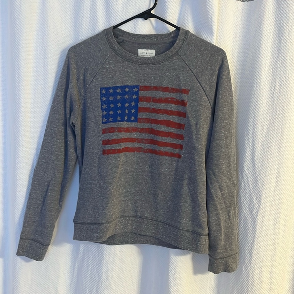 LUCKY brand American flag sweatshirt SMALL